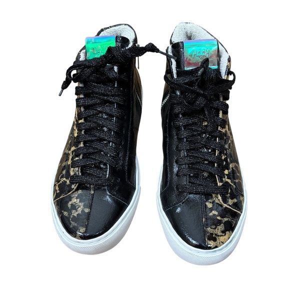 P448 Star 2.0 High Top Sneakers Tortoise & Black Patent Size EU 40/US 9.5-10 - Picture 7 of 8